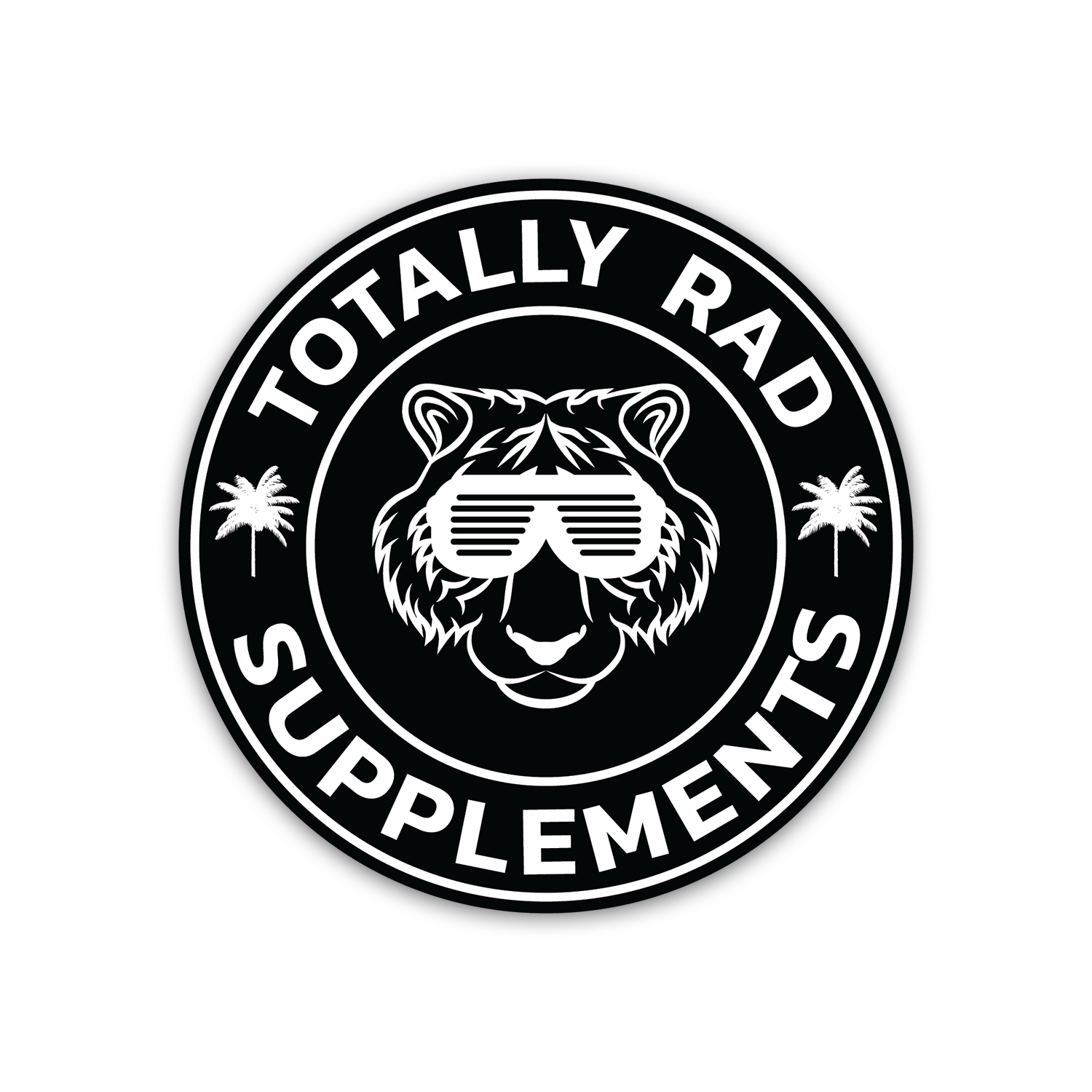 Totally Rad Black and White Sticker